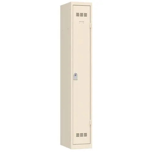 Vestiaire métallique uni pour bureau, coloris beige RAL 1015, fermeture à clé