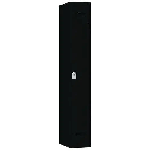 Vestiaire monobloc de bureau 1 case, coloris noir RAL 9005, fermeture à clé