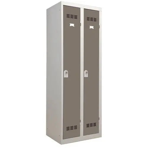 Vestiaire métallique industrie propre portes taupe, fermeture à cadenas non fourni