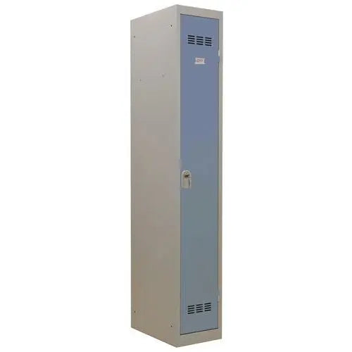 Vestiaire individuel métallique 1 place, porte bleu RAL 5014, fermeture à clé