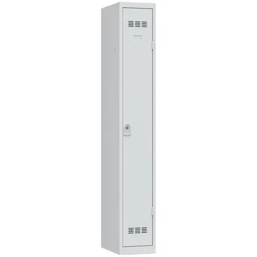 Vestiaire de bureau 1 colonne de 300 mm, coloris gris clair RAL 7035, fermeture à clé