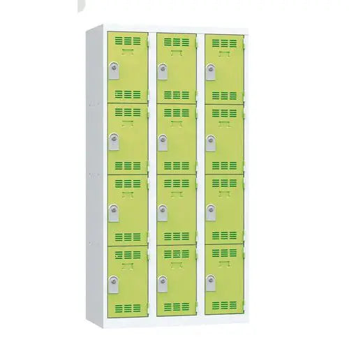 Casiers individuels en acier pour le personnel, 12 portes vert anis, fermeture à clé