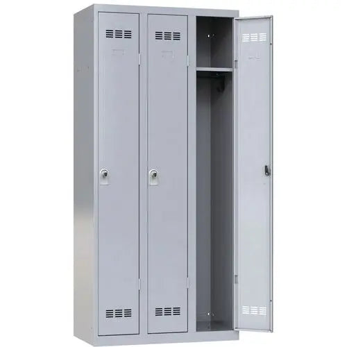 Vestiaire tertiaire 3 colonnes, coloris anthracite RAL 7016, moraillon porte-cadenas