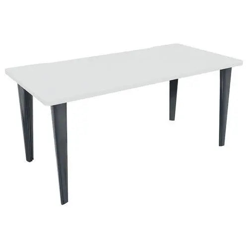 Bureau de mairie 180 x 80 cm au plateau blanc et à la structure anthracite RAL 7016