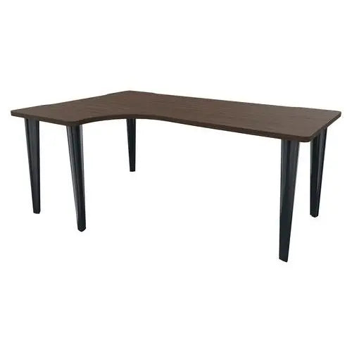 Poste de travail compact 180 x 120 cm avec retour gauche, mélaminé noyer, structure anthracite RAL 7016