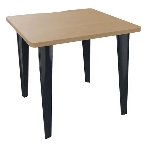Bureau droit 80 x 80 cm plateau chêne sur 4 pieds anthracite RAL 7016