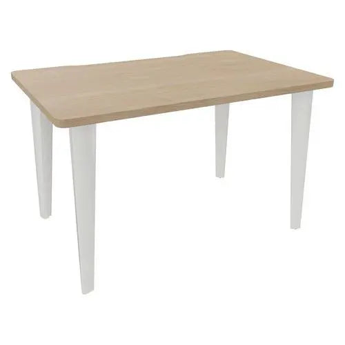 Bureau de mairie 120 x 80 cm au plateau chêne et à la structure blanc RAL 9010
