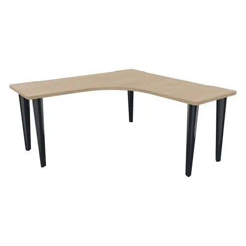 Bureau en L 160 x 160 cm plateau d'un seul tenant chêne, structure anthracite RAL 7016