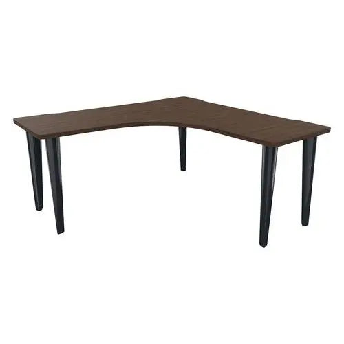 Bureau en L 160 x 160 cm plateau d'un seul tenant noyer, structure anthracite RAL 7016