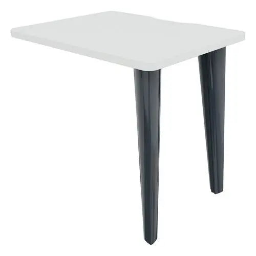 Retour pour bureau droit 80 x 60 cm finition blanc, pieds métal anthracite RAL 7016
