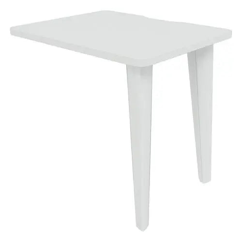 Plan de retour 80 x 60 cm au plateau échancré blanc, structure blanc RAL 9010