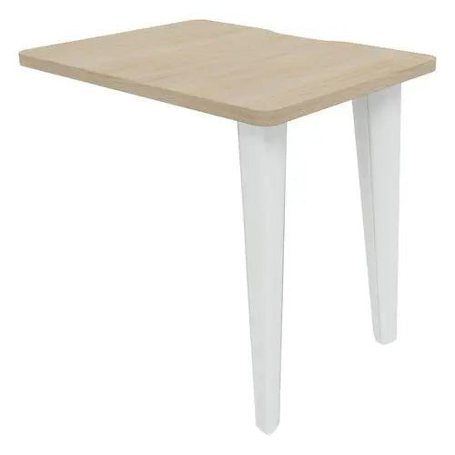 Extension de bureau 80 x 60 cm en mélaminé chêne, piètement acier blanc RAL 9010
