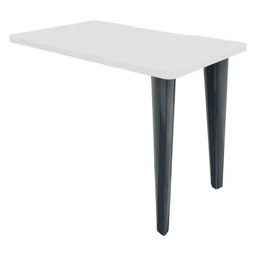 Retour latéral 100 x 60 cm pour poste en L, décor blanc et pieds anthracite RAL 7016