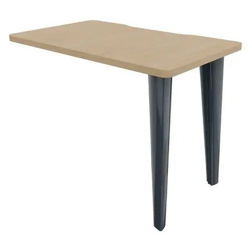 Retour de bureau 100 x 60 cm plateau chêne sur 2 pieds anthracite RAL 7016