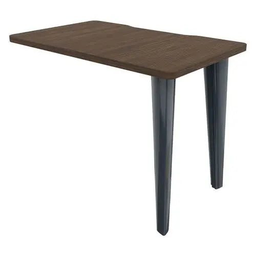 Retour pour bureau droit 100 x 60 cm finition noyer, pieds métal anthracite RAL 7016