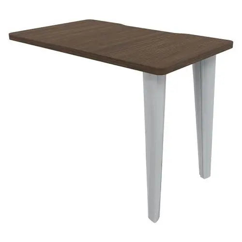 Extension de bureau 100 x 60 cm en mélaminé noyer, piètement acier aluminium RAL 9006