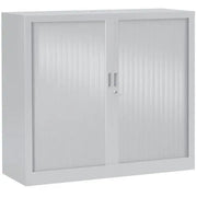 Armoire basse à rideaux 100 x 100 cm, gris clair RAL 7035