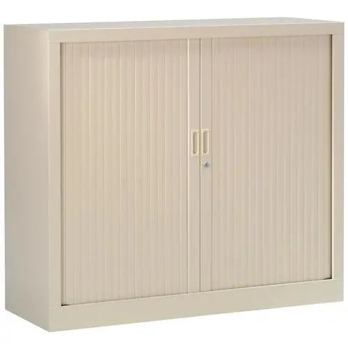 Armoire métallique basse L 120 cm, version beige RAL 1015, livrée montée