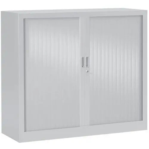 Armoire basse à rideaux 100 x 120 cm, gris clair RAL 7035