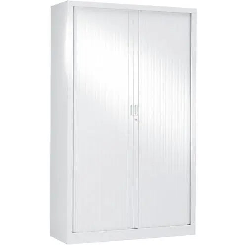 Armoire métallique de bureau H 198 x L 120, version blanc neige RAL 9016, livrée montée