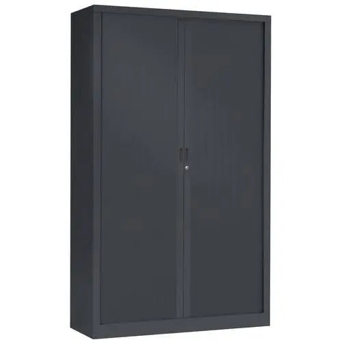 Armoire métallique haute L 100 cm anthracite RAL 7016, rideaux à ouverture totale