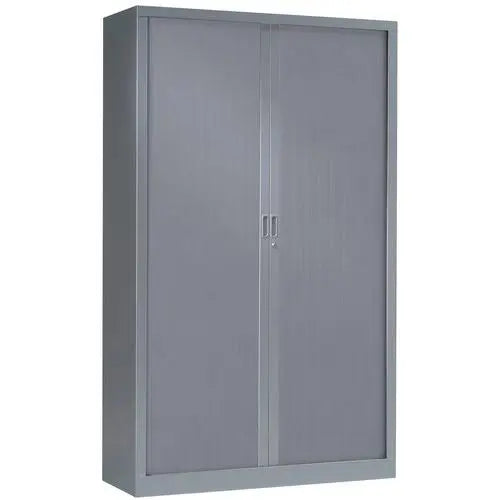 Armoire à rideaux 198 x 100 cm gris alu RAL 9006 pour bureau de mairie ou d'entreprise