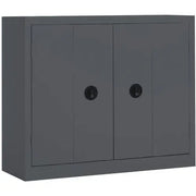 Armoire métallique à portes pliantes, anthracite RAL 7016, hauteur 100 cm, 2 tablettes