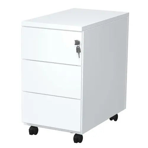 Caisson à roulettes blanc 3 tiroirs de rangement, largeur 320 mm