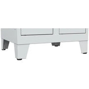 Jeu de 4 pieds réglables en acier gris RAL 7035 pour vestiaire métallique, hauteur 110 mm