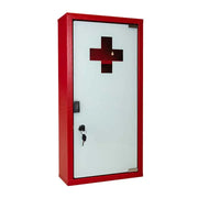 Armoire à pharmacie rouge haute Farmor ARM 1203 VR, porte en verre trempé blanc fermée, format 600 mm