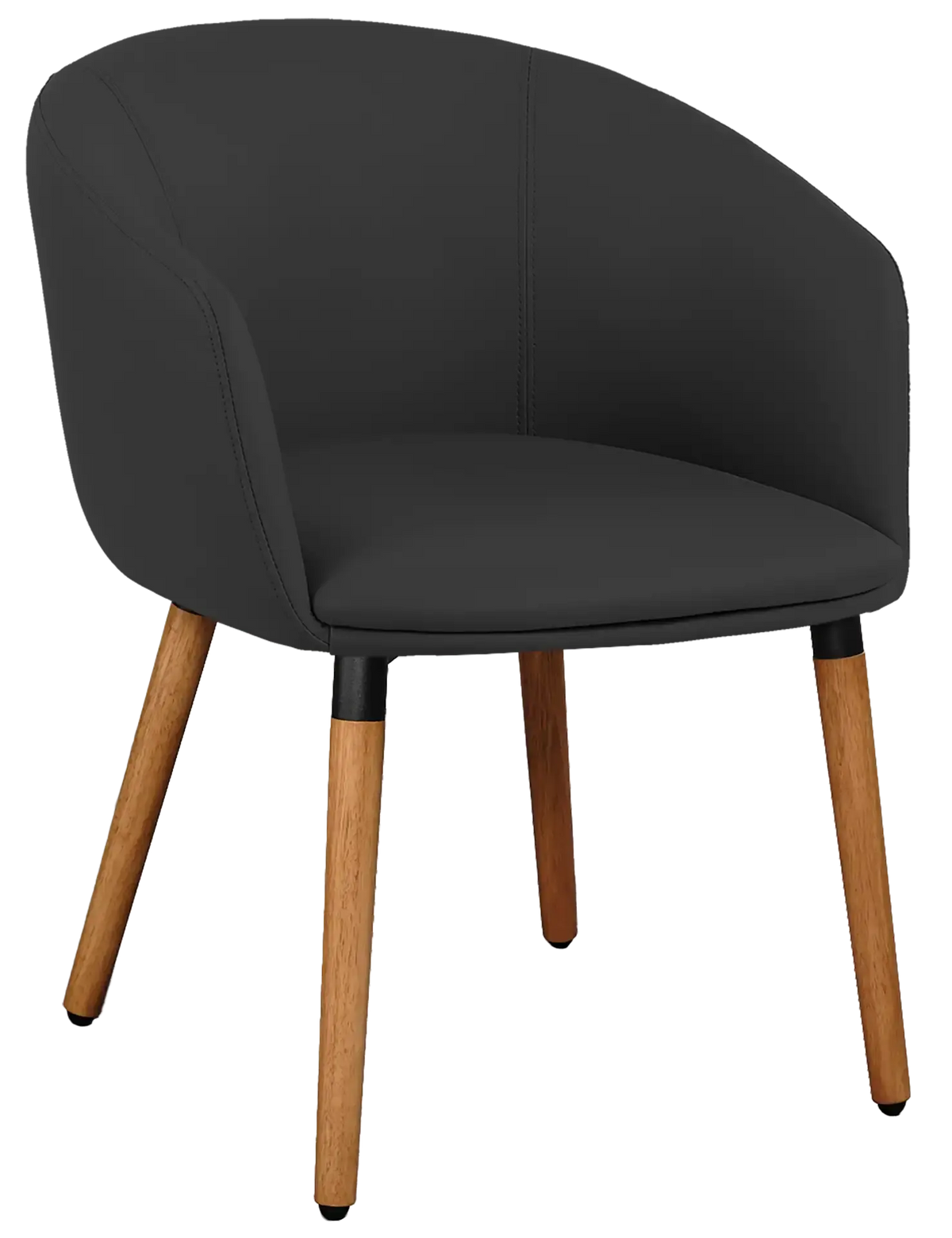 Fauteuil Arco pieds bois polyuréthane noir