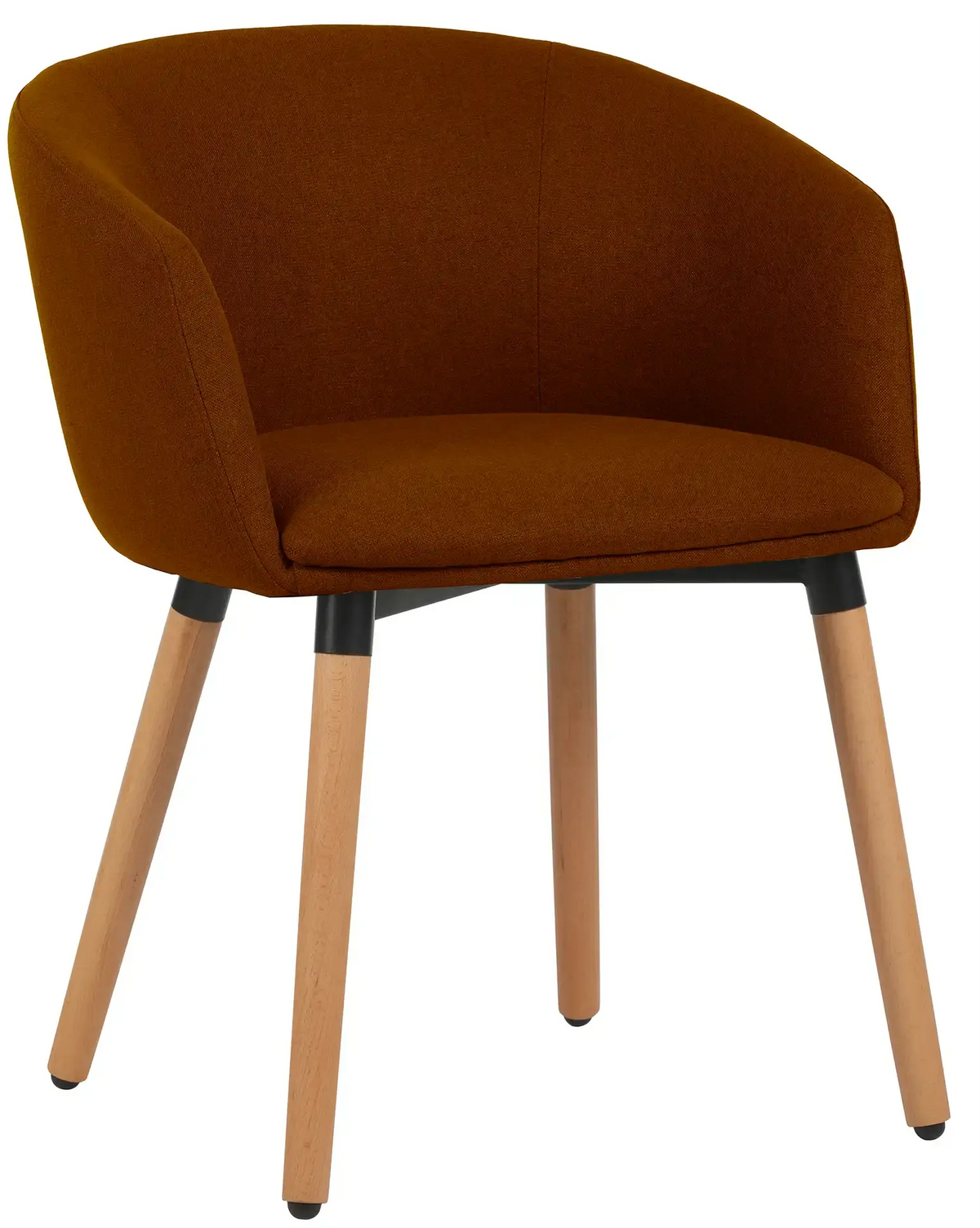 Fauteuil Arco pieds bois tissu terracotta
