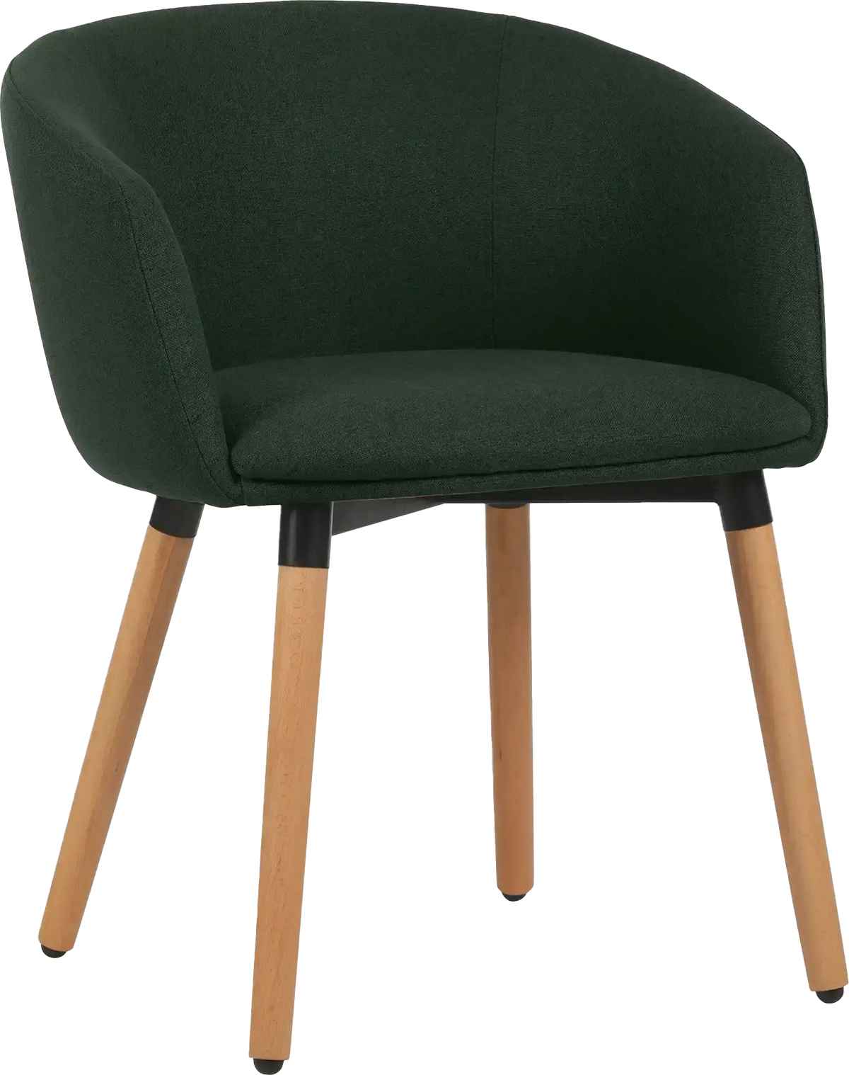 Fauteuil Arco pieds bois tissu vert anglais