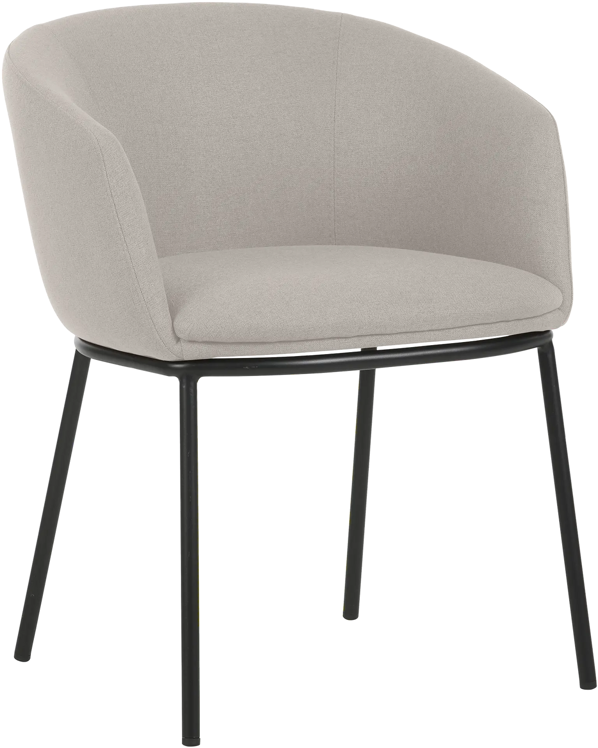 Fauteuil Arco pieds métal tissu beige lin