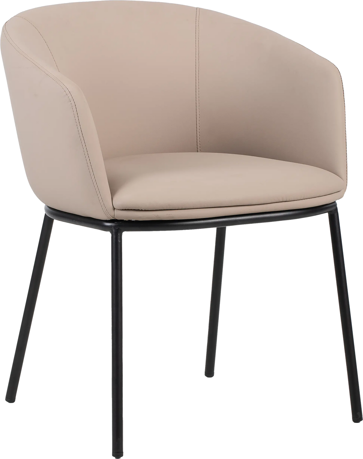 Fauteuil Arco pieds métal polyuréthane taupe