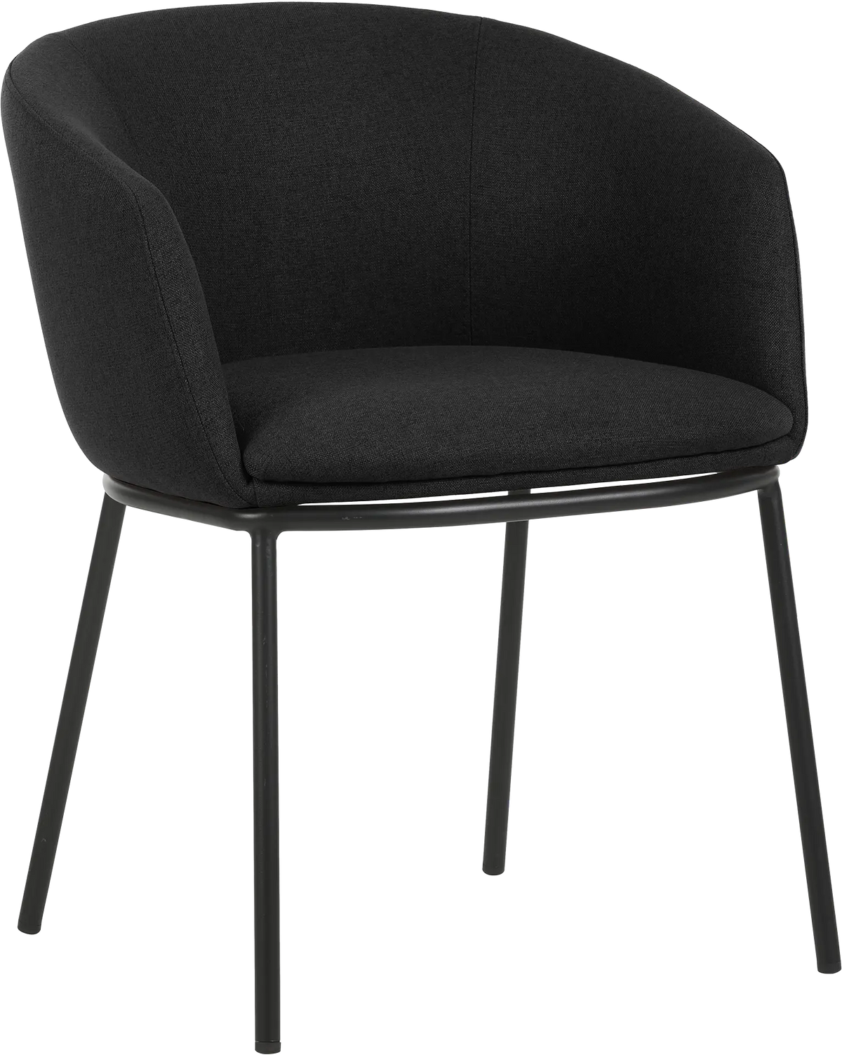 Fauteuil Arco pieds métal tissu gris poivre