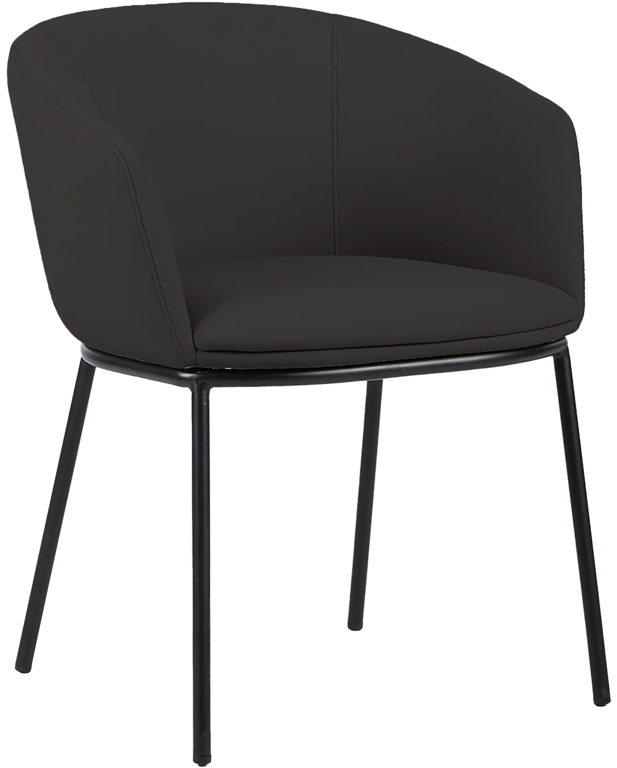 Fauteuil Arco pieds métal polyuréthane noir