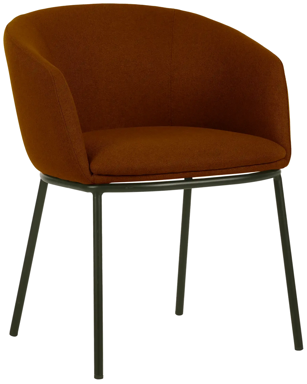 Fauteuil Arco pieds métal tissu terracotta