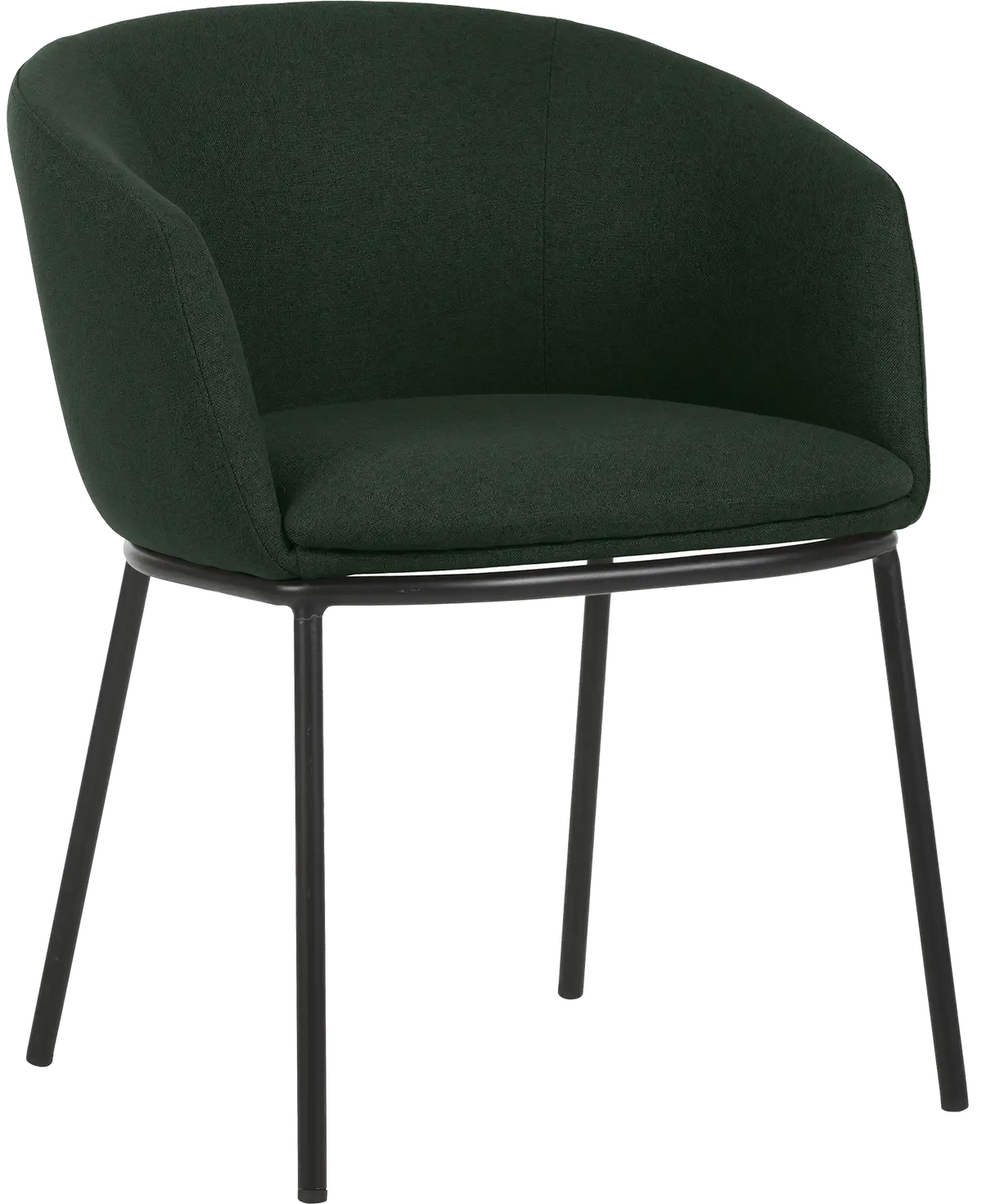 Fauteuil Arco pieds métal tissu vert anglais