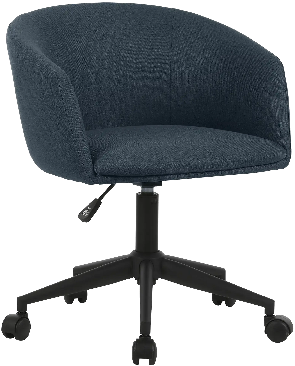 Fauteuil Arco pied roulettes tissu bleu nuit