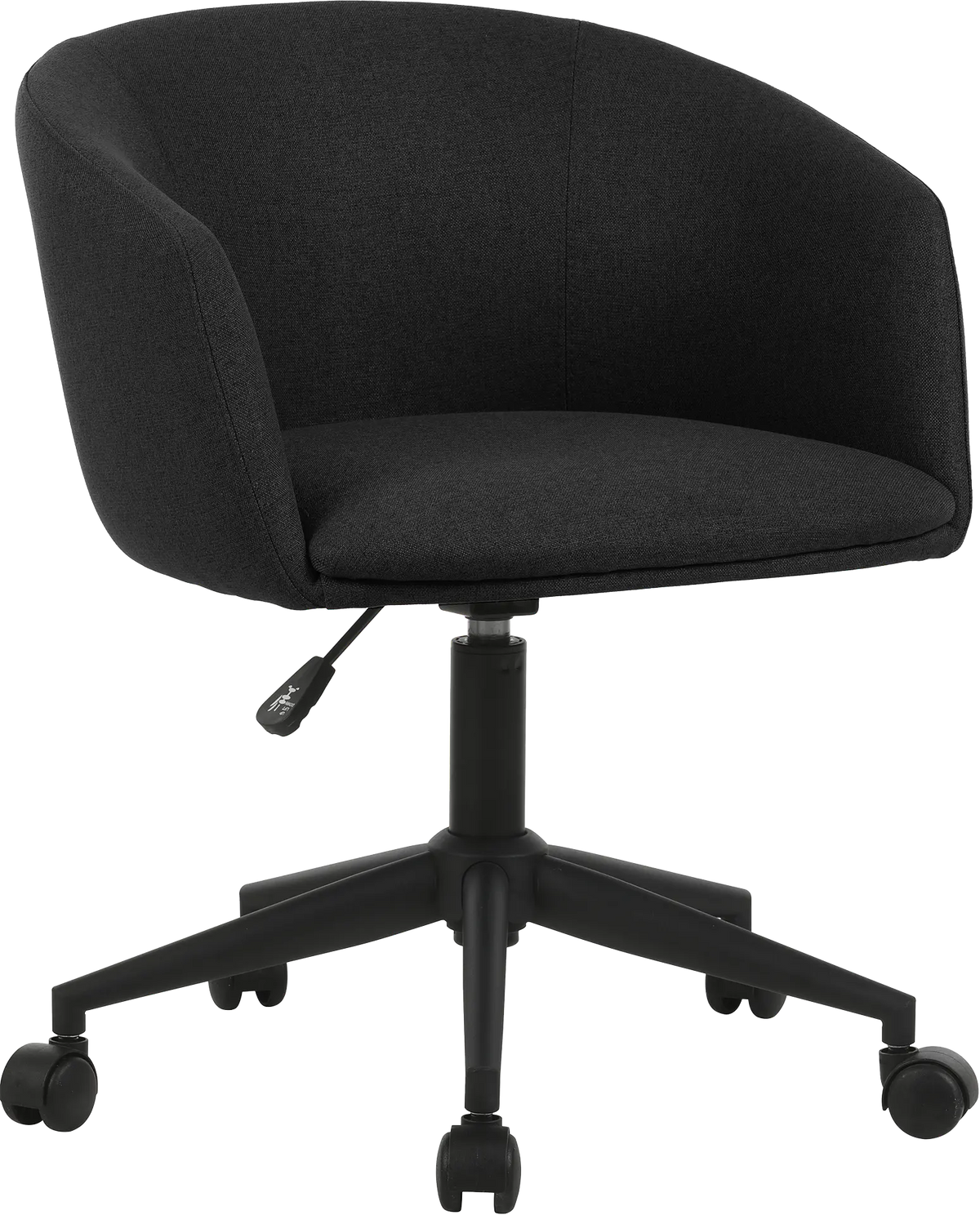 Fauteuil Arco pied roulettes tissu gris poivre
