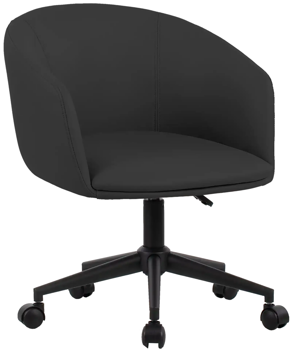 Fauteuil Arco pied roulettes polyuréthane noir