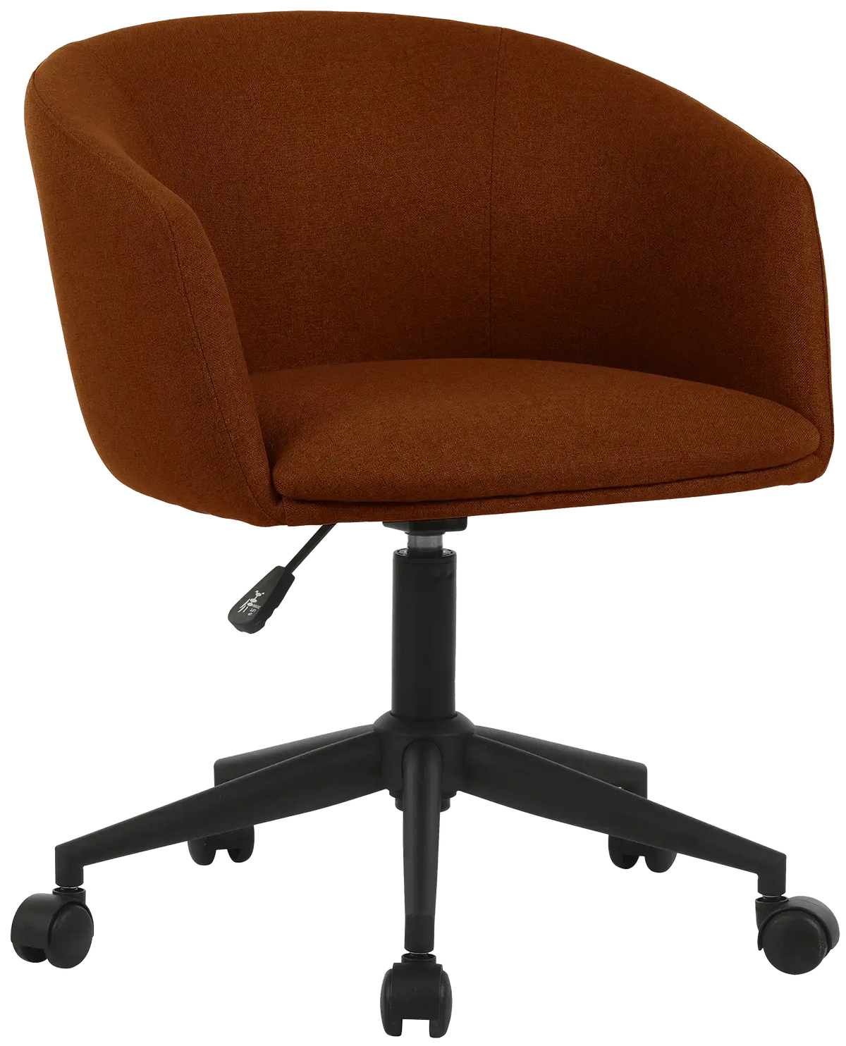 Fauteuil Arco pied roulettes tissu terracotta