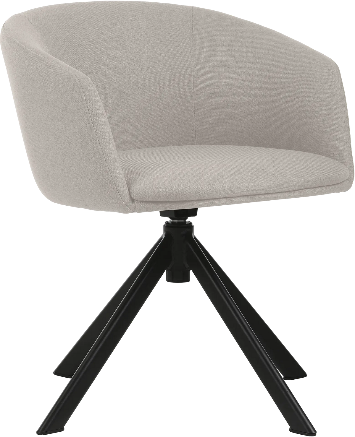 Fauteuil Arco pied pyramide tissu beige lin
