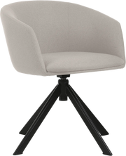 Fauteuil Arco pied pyramide tissu beige lin