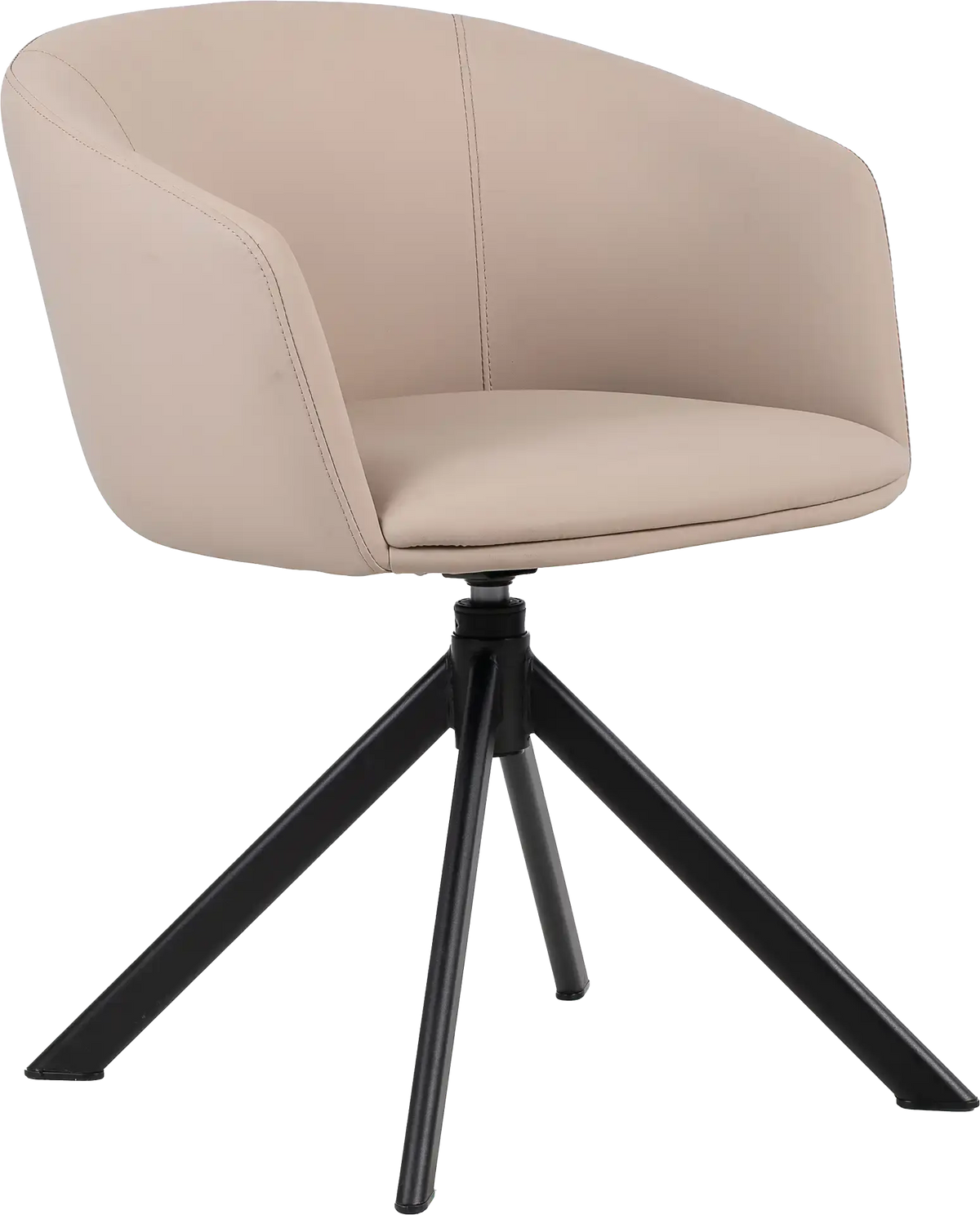 Fauteuil Arco pied pyramide polyuréthane taupe