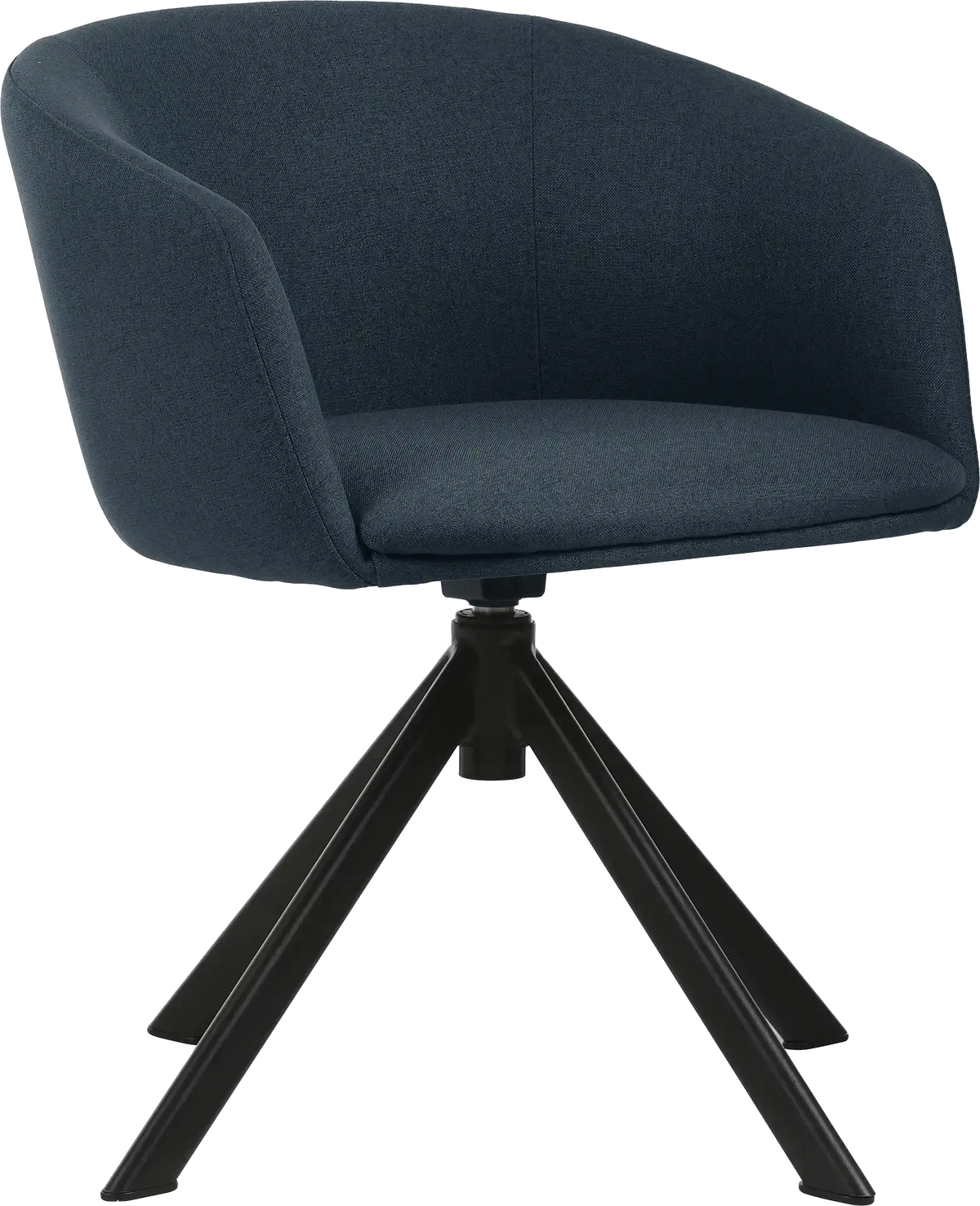 Fauteuil Arco pied pyramide tissu bleu nuit