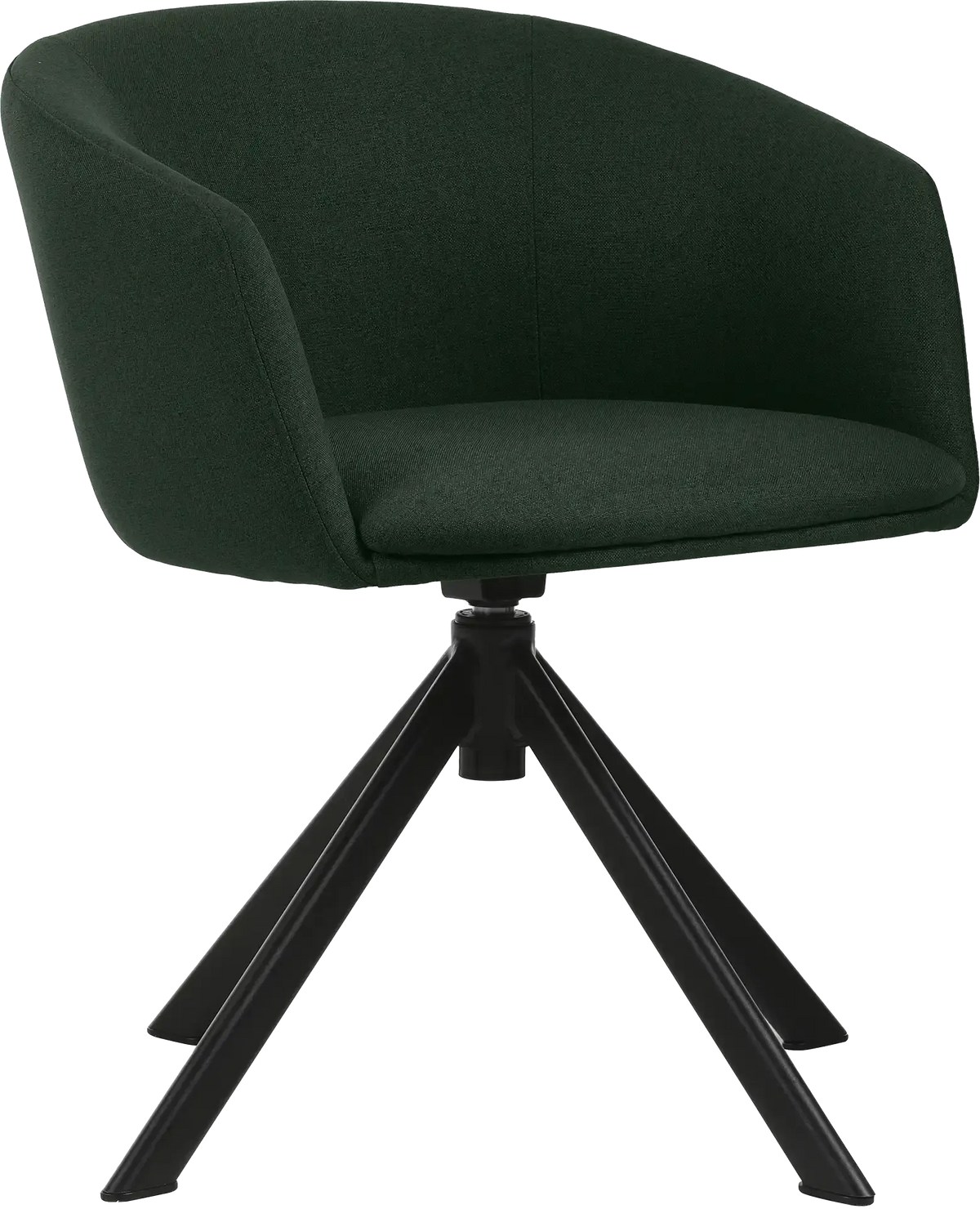 Fauteuil Arco pied pyramide tissu vert anglais