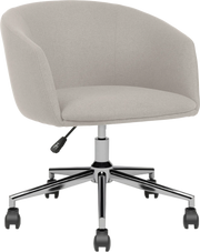 Fauteuil Arco pied roulettes chromé tissu beige lin