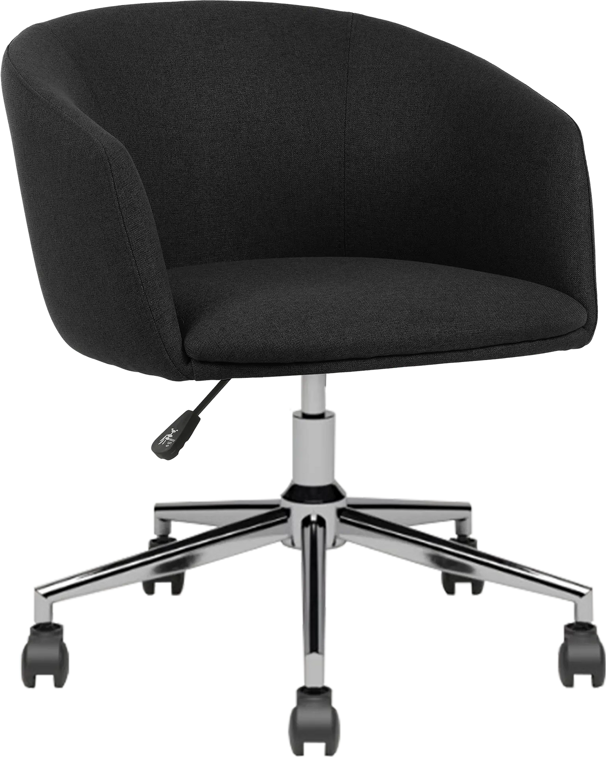 Fauteuil Arco pied roulettes chromé tissu gris poivre